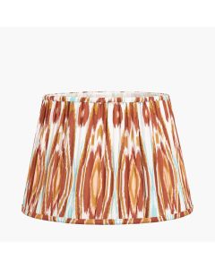 Izara 35cm Cinnamon Ikat Patterned Mushroom Pleat Tapered Lampshade