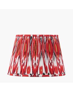 Izara 35cm Red Ikat Patterned Mushroom Pleat Tapered Lampshade