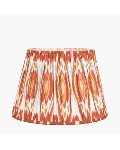 Izara 40cm Cinnamon Ikat Patterned Mushroom Pleat Tapered Lampshade