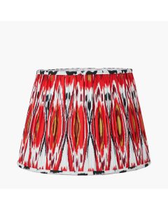 Izara 40cm Red Ikat Patterned Mushroom Pleat Tapered Lampshade