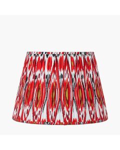 Izara 45cm Red Ikat Patterned Mushroom Pleat Tapered Lampshade