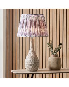 Izara 45cm Lilac Ikat Patterned Mushroom Pleat Tapered Lampshade