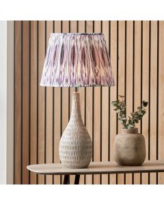 Izara 35cm Lilac Ikat Patterned Mushroom Pleat Tapered Lampshade