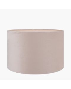 Rene 30cm Greige Velvet Cylinder Lampshade