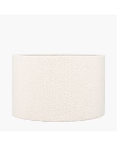 Rouen 50cm White Boucle Cylinder Lampshade