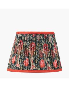 Floressa 25cm Red Floral Patterned Mushroom Pleat Tapered Lamp Shade