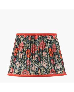 Floressa 30cm Red Floral Patterned Mushroom Pleat Tapered Lamp Shade