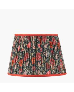 Floressa 35cm Red Floral Patterned Mushroom Pleat Tapered Lamp Shade
