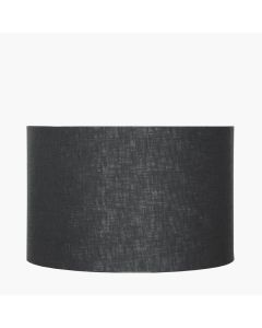 Lino 40cm Black Self Lined Linen Drum Lampshade