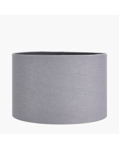 Lino 30cm Steel Grey Self Lined Linen Drum Shade 