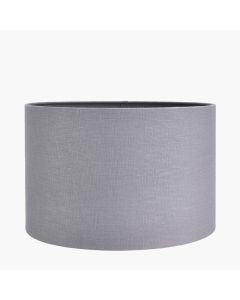 Lino 40cm Steel Grey Self Lined Linen Drum Shade 