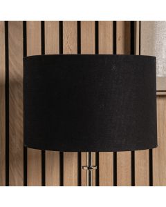 Lino 40cm Black Self Lined Linen Drum Lampshade