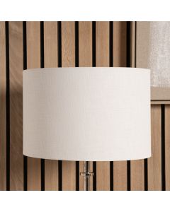 Lino 45cm White Self Lined Linen Drum Lampshade