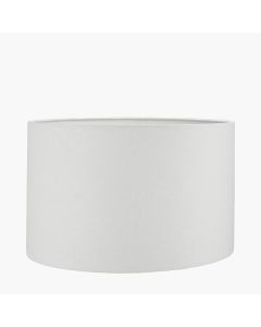 Lino 40cm White Self Lined Linen Cylinder Lampshade
