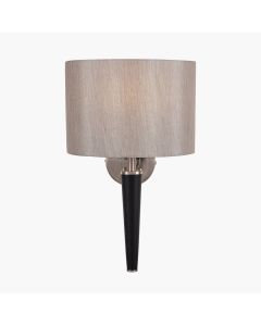 Lowry Brushed Silver and Matt Black Metal Wall Light