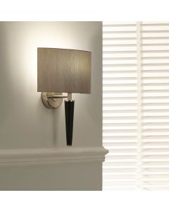 Lowry Brushed Silver and Matt Black Metal Wall Light