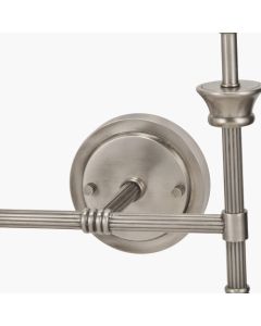 Salvatore Antique Silver Metal Double Wall Light with Izara 16cm Racing Green Ikat Patterned Mushroom Pleat Tapered Lampshade