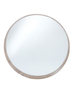 Natural Wood Veneer Round Wall Mirror