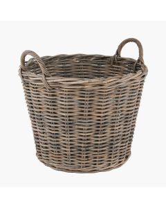 Grey Kubu Round Storage Basket