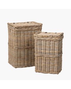 S/2 Grey Kubu Rectangular Linen Baskets