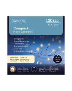 100 Micro LED compact lights steady BO indoor  silver/Warm white  120cm-100L