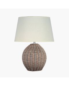 Raffles Small Rattan Cream Wash Table Lamp