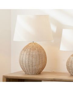 Raffles Large Rattan Cream Wash Table Lamp Base