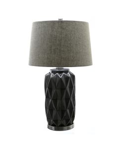 Acantho Grey Ceramic Lamp With Linen Shade