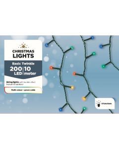 200 LED Twinkle Lights Multicoloured