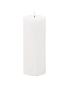 Luxe Collection Natural Glow 3.5x9 Texture Ribbed LED Candle