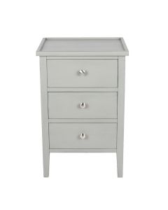 Chelmsford Vendee Grey Pine Wood 3 Drawer Bedside Unit