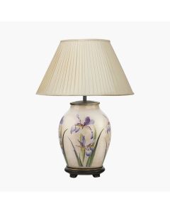 RHS Purple Iris Medium Glass Table Lamp