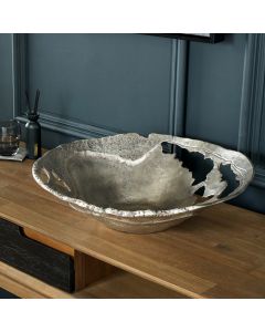 Antique Silver Cast Metal Decorative Bowl