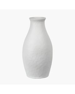 Eirene White Textured Stoneware Vase