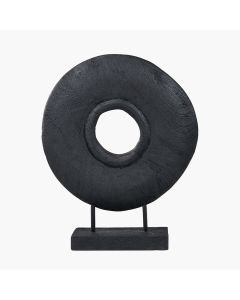 Black Handcarved Mango Wood Circular Ornament