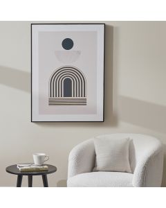 Art Deco Print with Linear Gold Detail and Black Frame