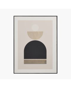 Art Deco Print with Gold Detail and Black Frame