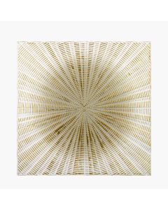 Light Grey and Gold Metal Starburst Wall Art