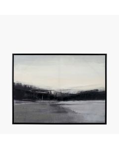 Monochrome Landscape Canvas with Black Frame