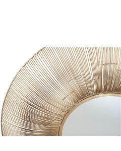 Gold Metal Wire Round Wall Mirror
