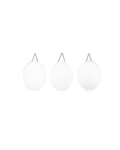 Set of 3 Clear Glass Oval Wall Mirrors