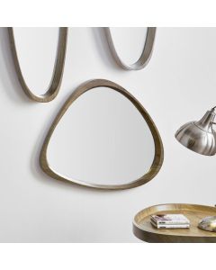 Natural Wood Veneer Curved Wall Mirror