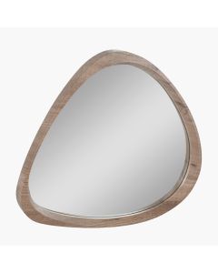 Natural Wood Veneer Curved Wall Mirror