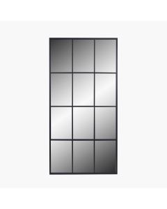 Dark Grey Metal 12 Section Floor Mirror