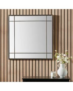 Antique Bronze Metal Square Wall Mirror