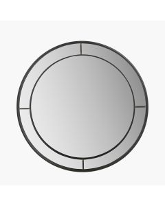 Antique Bronze Metal Round Wall Mirror Large