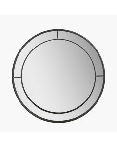 Antique Bronze Metal Round Wall Mirror