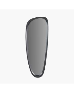 Black Wood Veneer Teardrop Shaped Wall Mirror