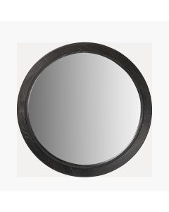 Elwood Black Fir Wood Effect Round Wall Mirror