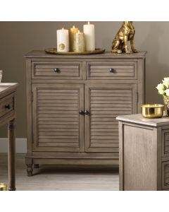 Ashwell Taupe Pine Wood 2 Drawer 2 Door Unit